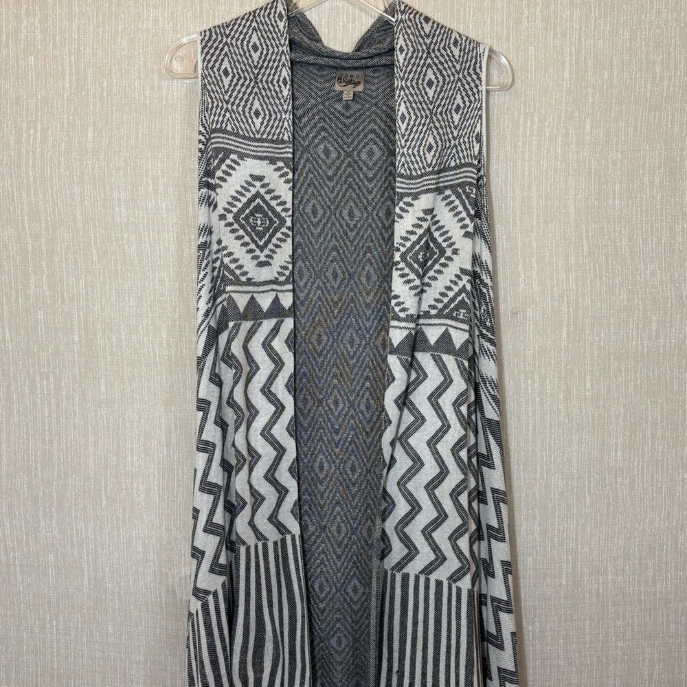 Vintage Womens Como Vintage Knit Aztec Print Vest Size M Western